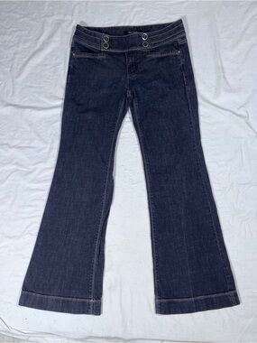 White House Black Market Blanc Flare Jeans Black Dark Wash Woman’s Size 4S